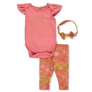 PINK VELVET BABY GIRLS' 3-PACK TIE-DYE MARBLE LEGGINGS SET OUTFIT